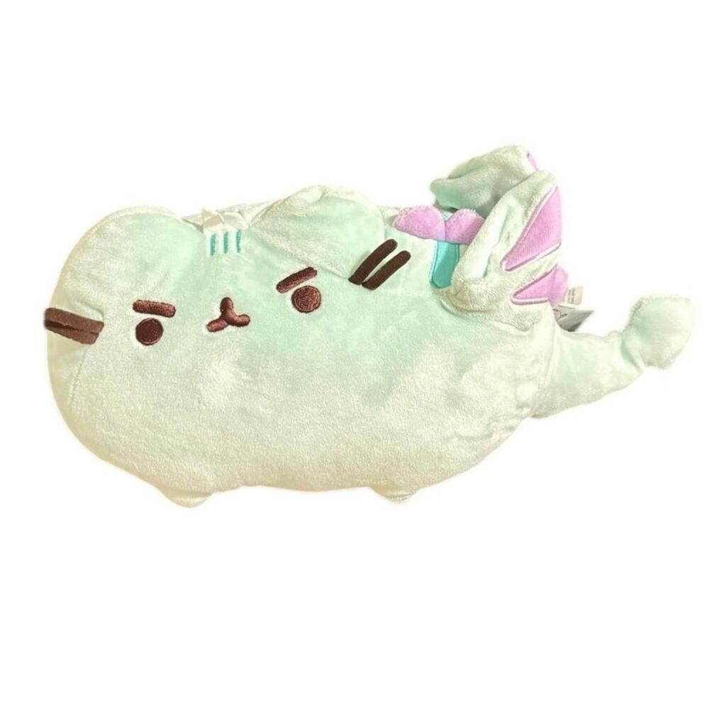 GUND Pusheen Dragonsheen Squeezer Plush light green stuffed cat-dragon hybrid